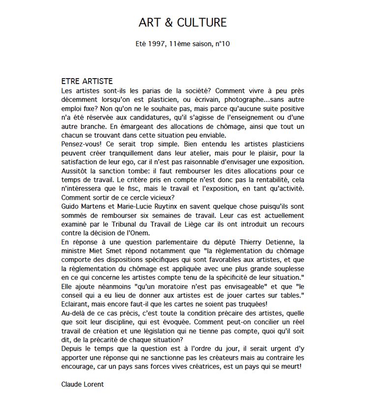 Art et culture 1998
